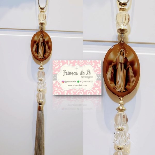 Pingente de Porta: Nossa Senhora das Graças – Madeira Prata Pingente de Porta: Nossa Senhora das Graças – Madeira Prata