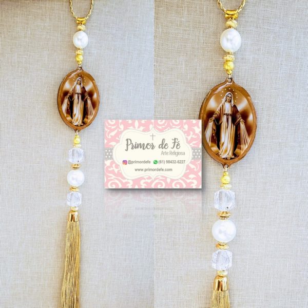 Pingente de Porta: Nossa Senhora das Graças – Madeira Dourado Pingente de Porta: Nossa Senhora das Graças – Madeira Dourado