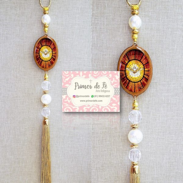 Pingente de Porta: Divino Espírito Santo – Madeira Dourado Pingente de Porta: Divino Espírito Santo – Madeira Dourado